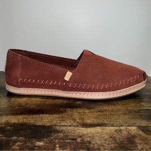 TOMS Alpargata Leather Wrap Toms Burgundy Suede Leather Wrap